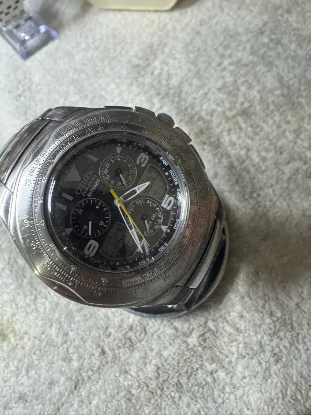 Citizen Eco-Drive Skyhawk Stainless Steel Black Dial Watch